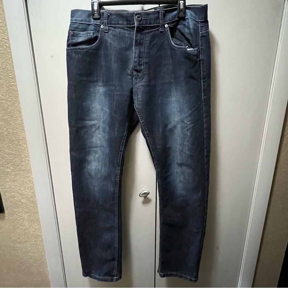 Alexander Julian Blue Slim Jeans with Distressed Look 36 x 32
